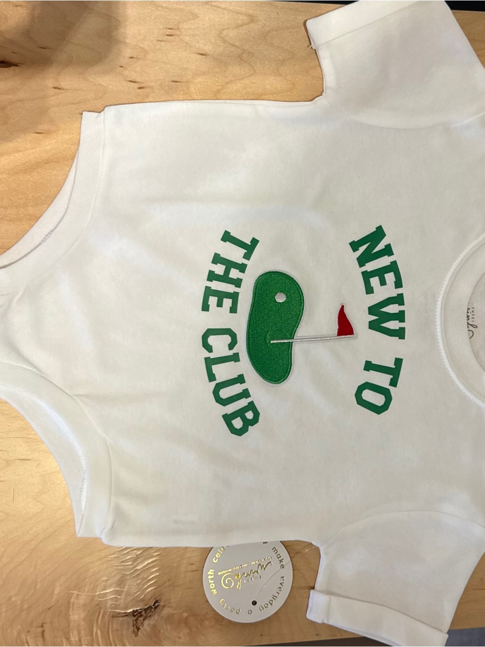 White "New to the Club" Graphic Baby Bodysuit